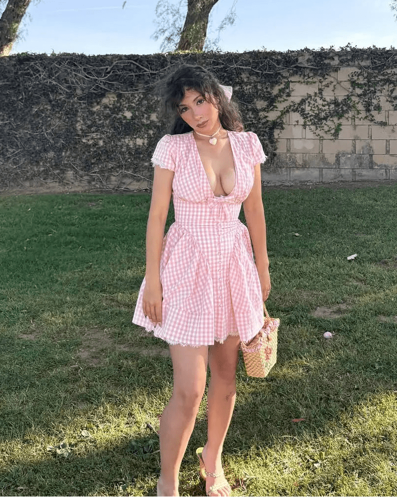 Mini-robe Brittany à volants et à carreaux