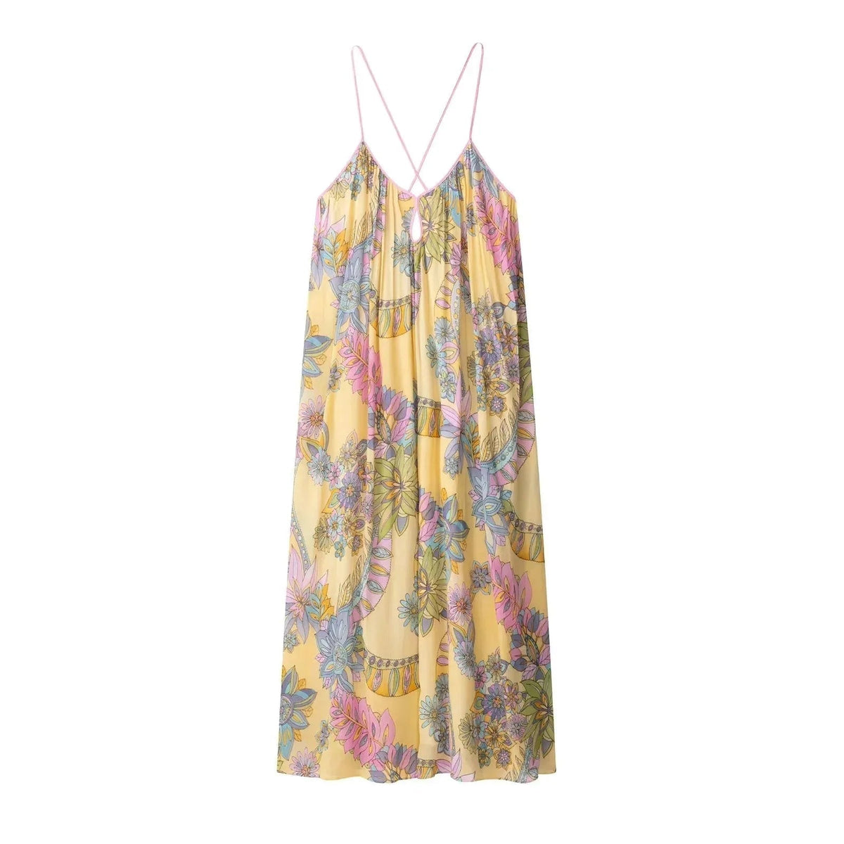 Robe à bretelles en mousseline fleurie Camille