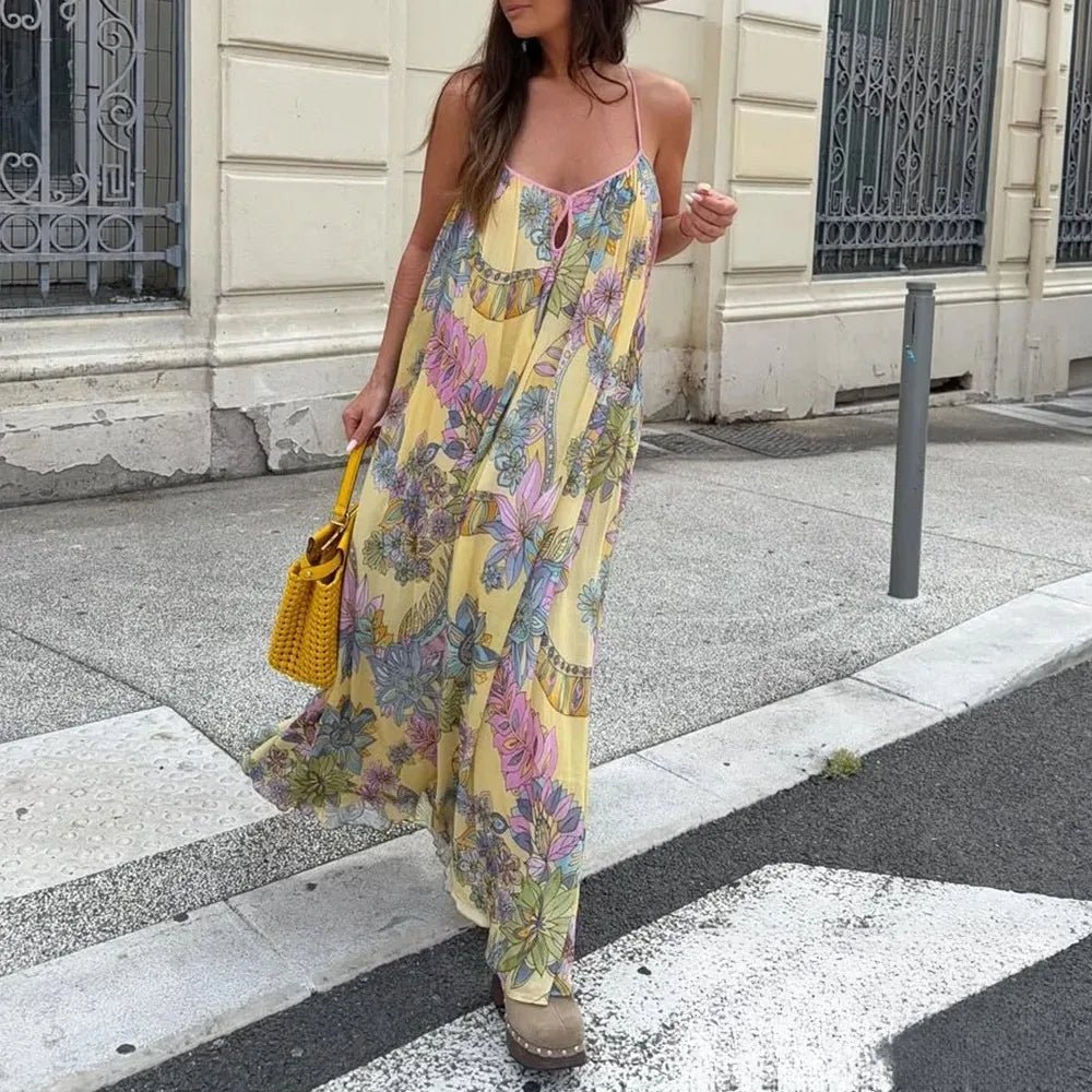 Robe à bretelles en mousseline fleurie Camille