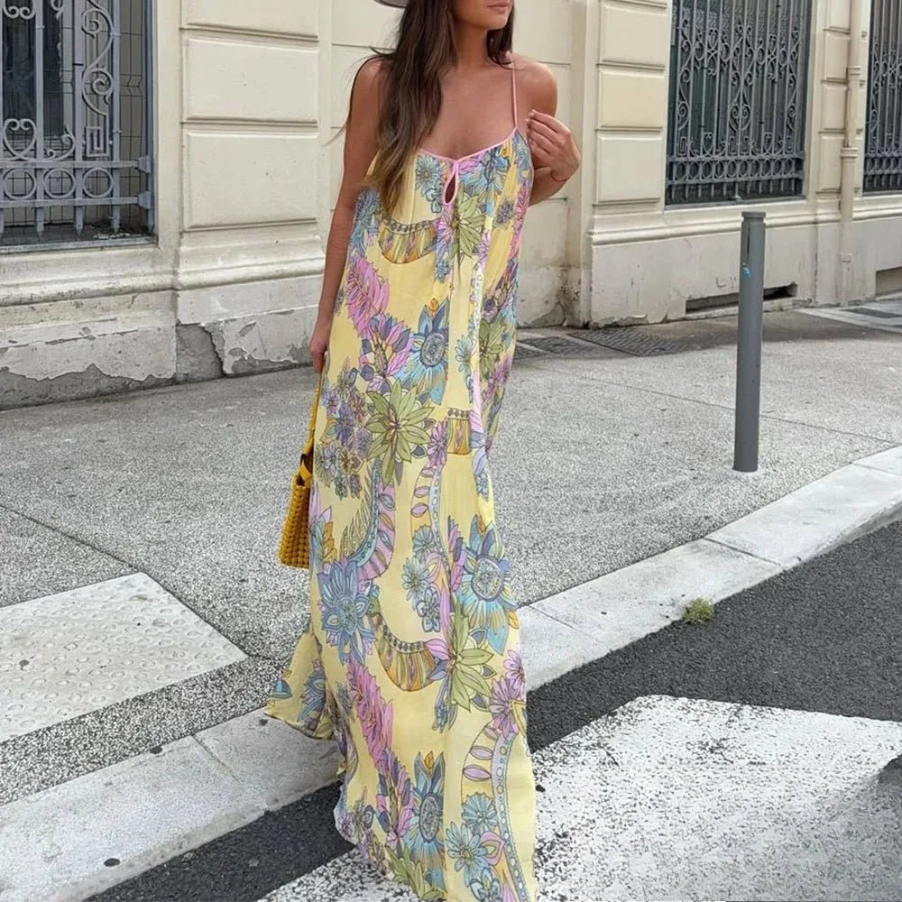 Robe à bretelles en mousseline fleurie Camille