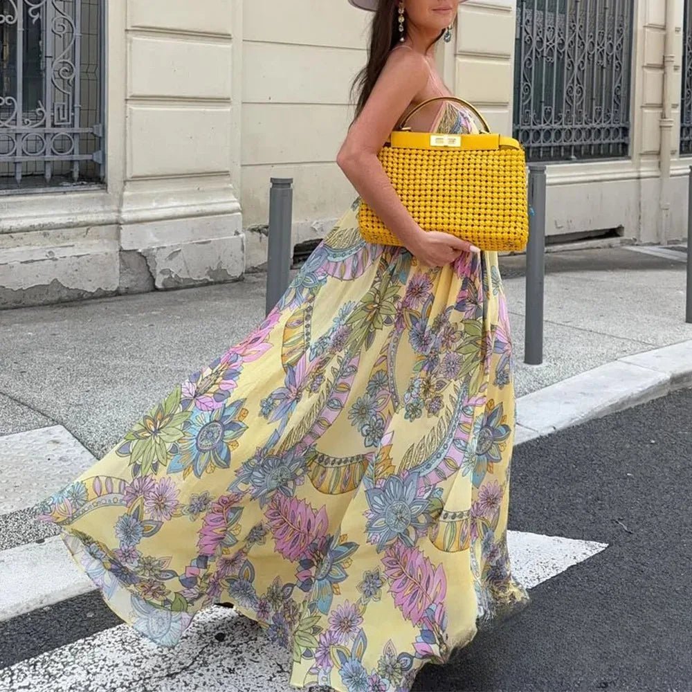 Robe à bretelles en mousseline fleurie Camille