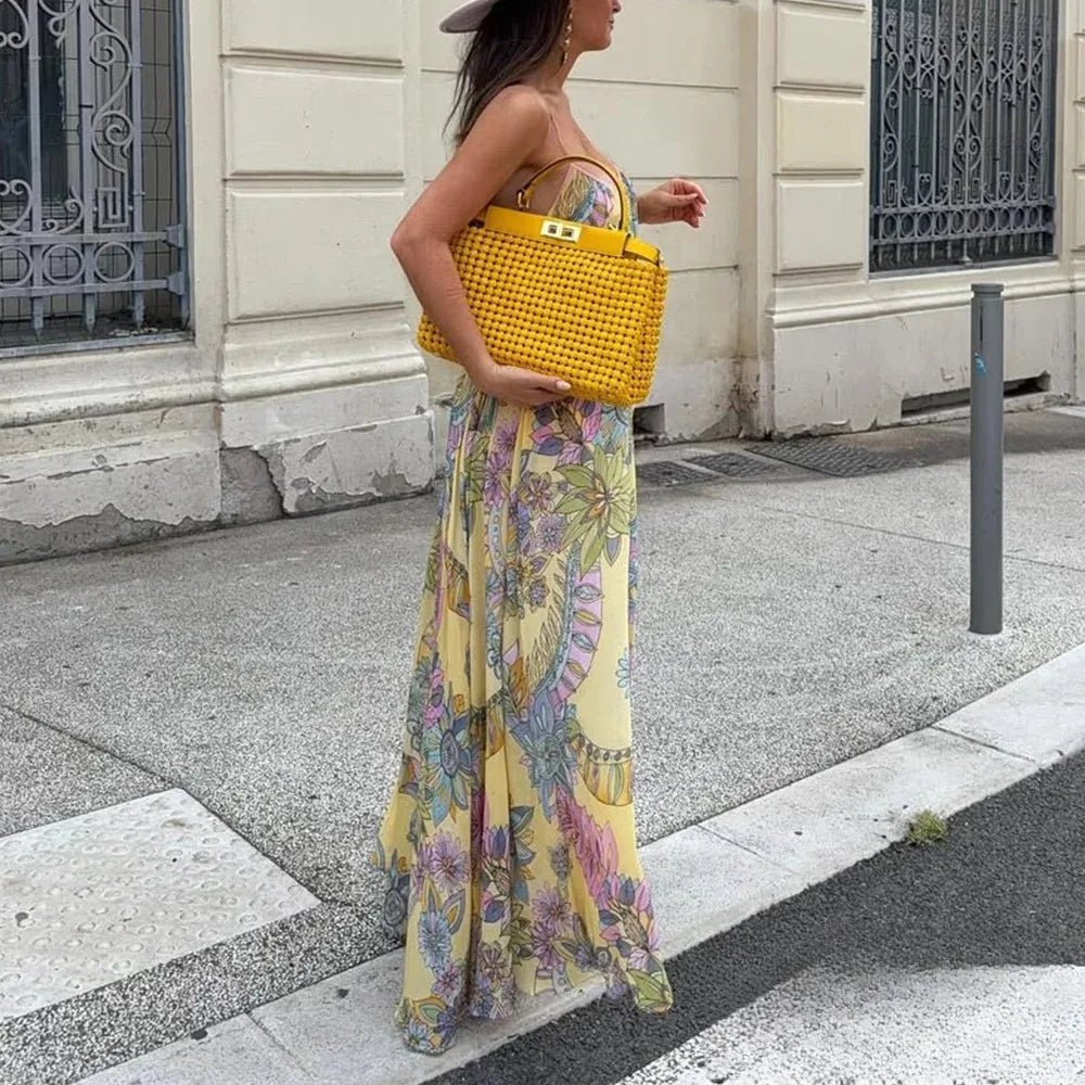 Robe à bretelles en mousseline fleurie Camille