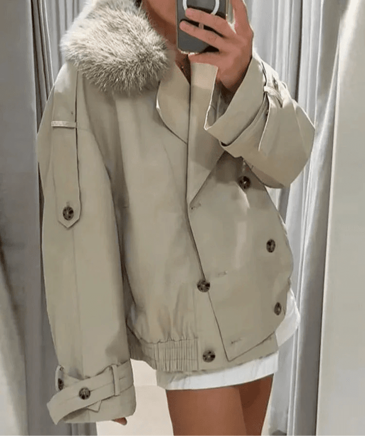 Trench-coat Camille avec fausse fourrure