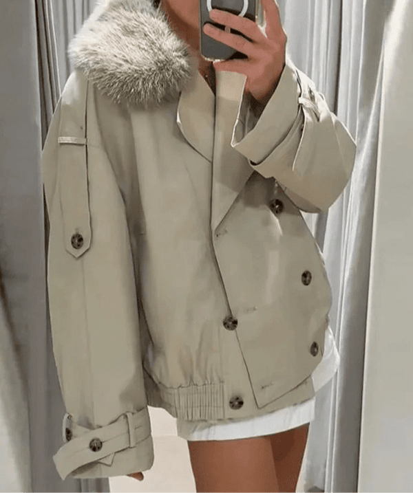 Trench-coat Camille avec fausse fourrure