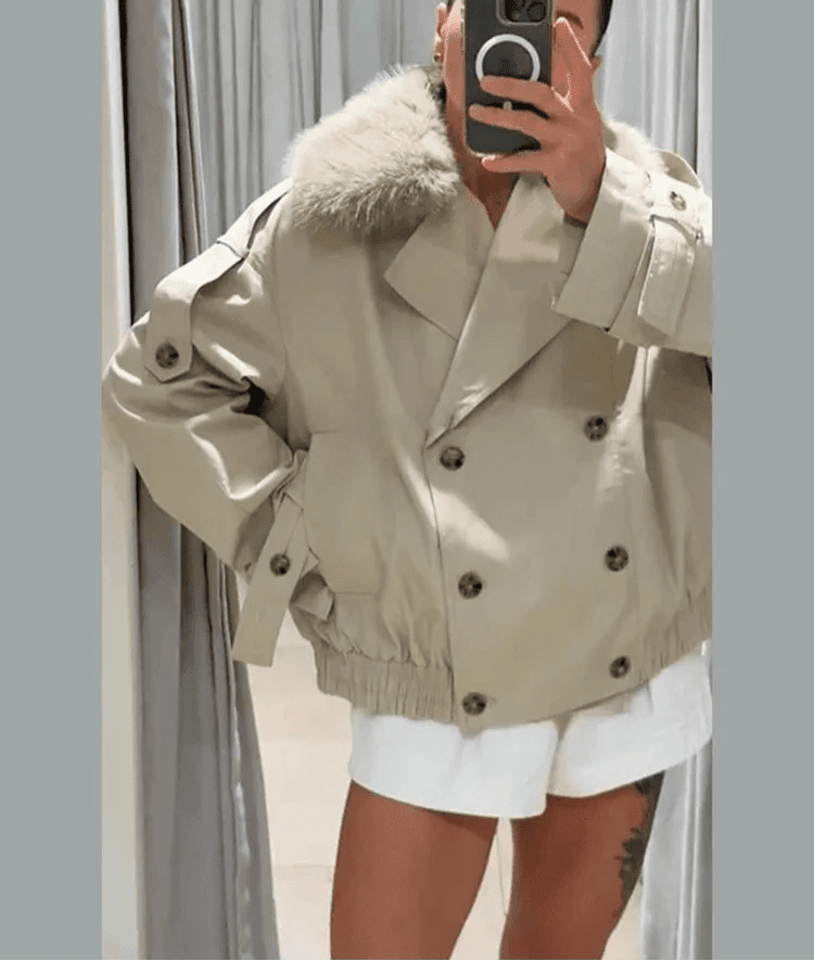 Trench-coat Camille avec fausse fourrure