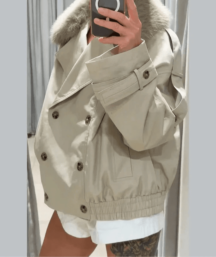 Trench-coat Camille avec fausse fourrure