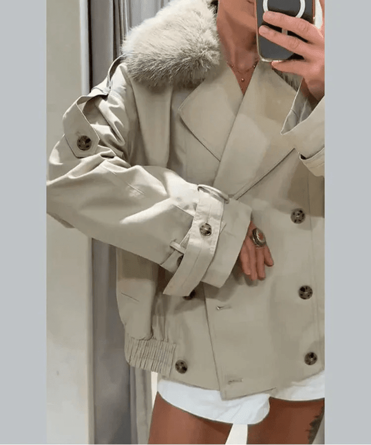 Trench-coat Camille avec fausse fourrure