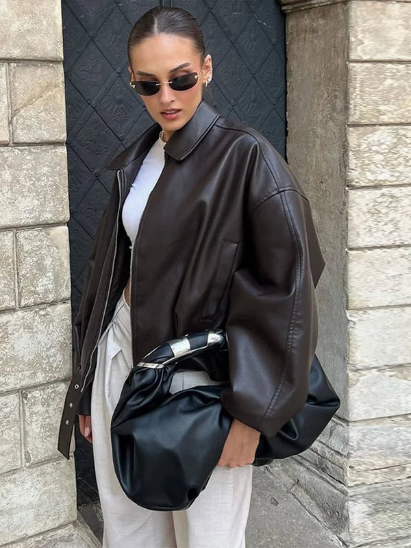 Veste de motard Carine en cuir