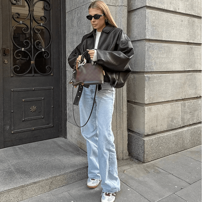 Veste de motard Carine en cuir