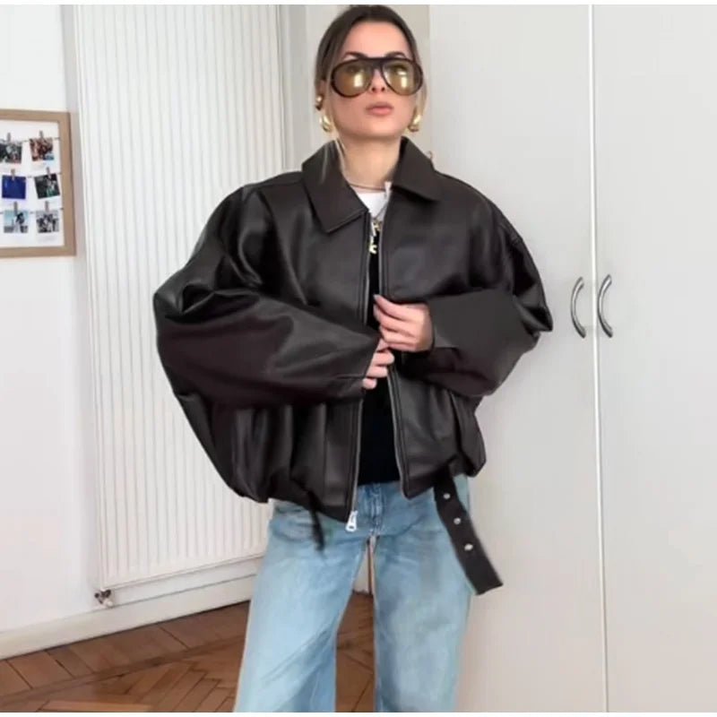 Veste de motard Carine en cuir