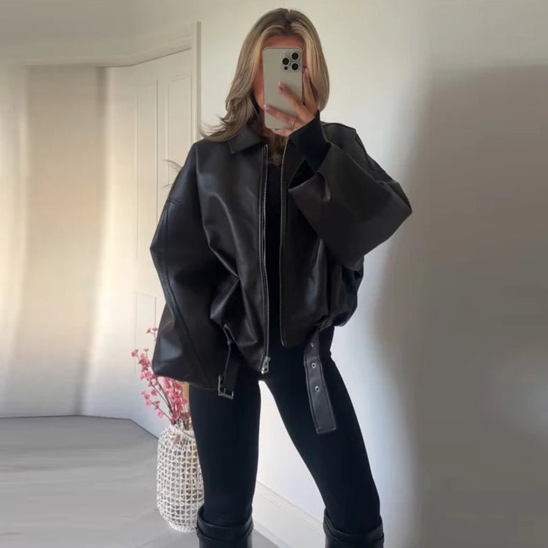 Veste de motard Carine en cuir