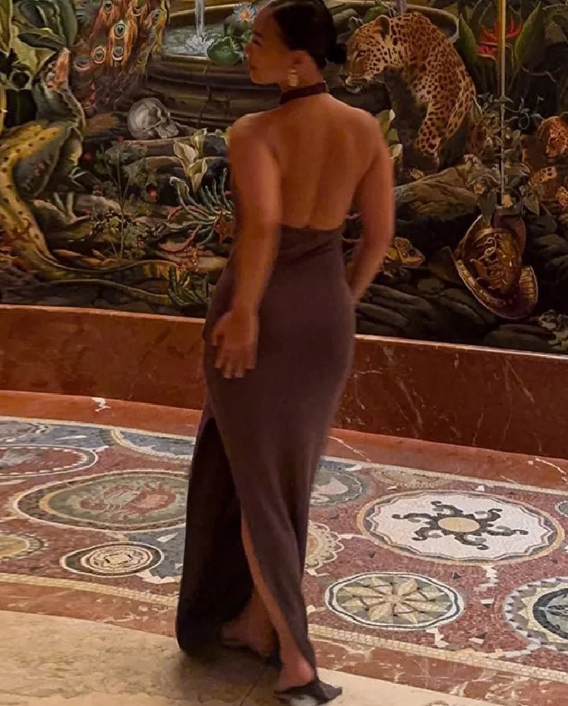 Robe longue dos nu à nouer Carla