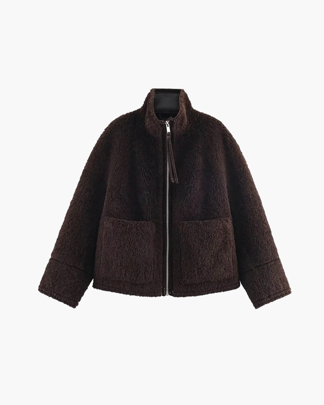 Veste Carol en fausse fourrure à col droit