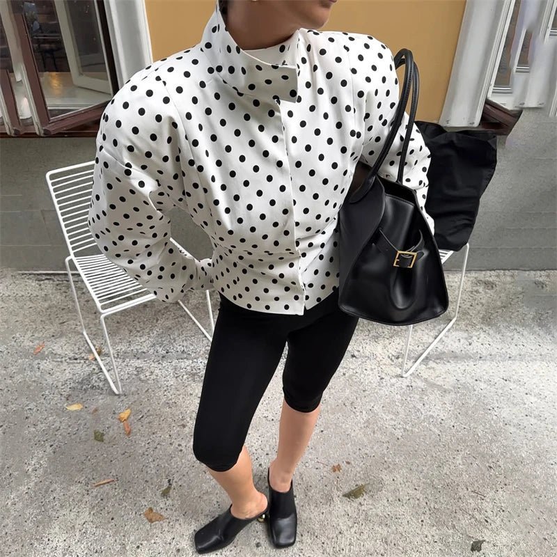 Veste Caryl à col montant et pois