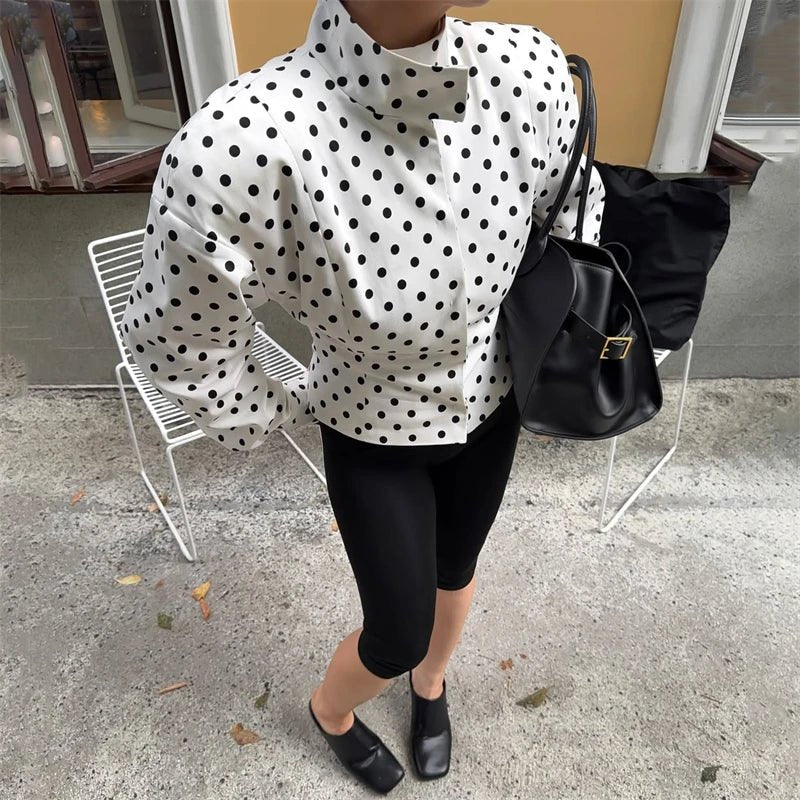Veste Caryl à col montant et pois