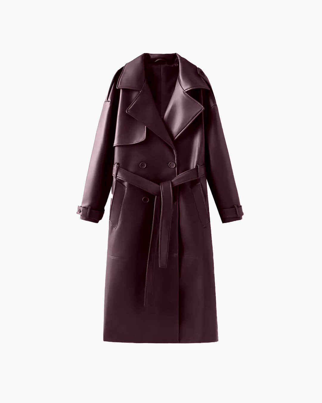 Trench long en similicuir Cassy