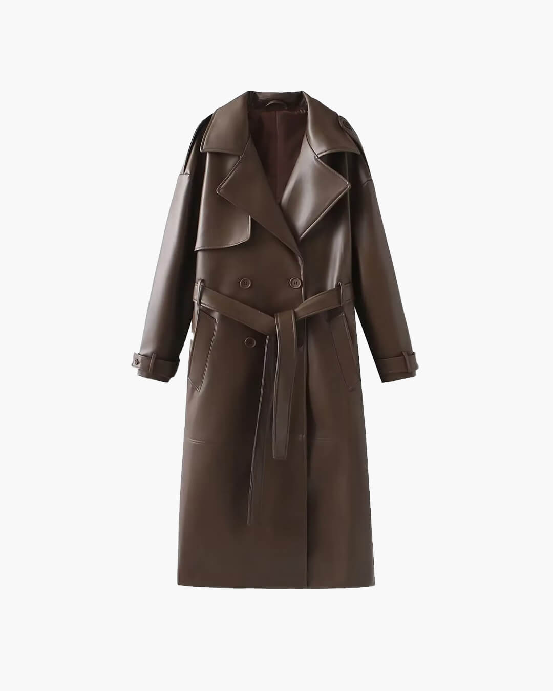Trench long en similicuir Cassy