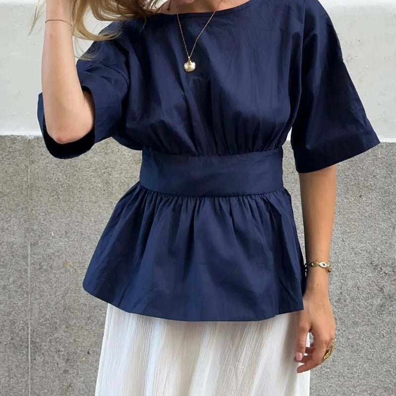 Blouse Cecile à volants et dos nu