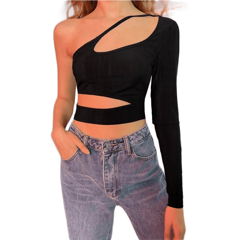Crop top Celeste asymétrique à découpes