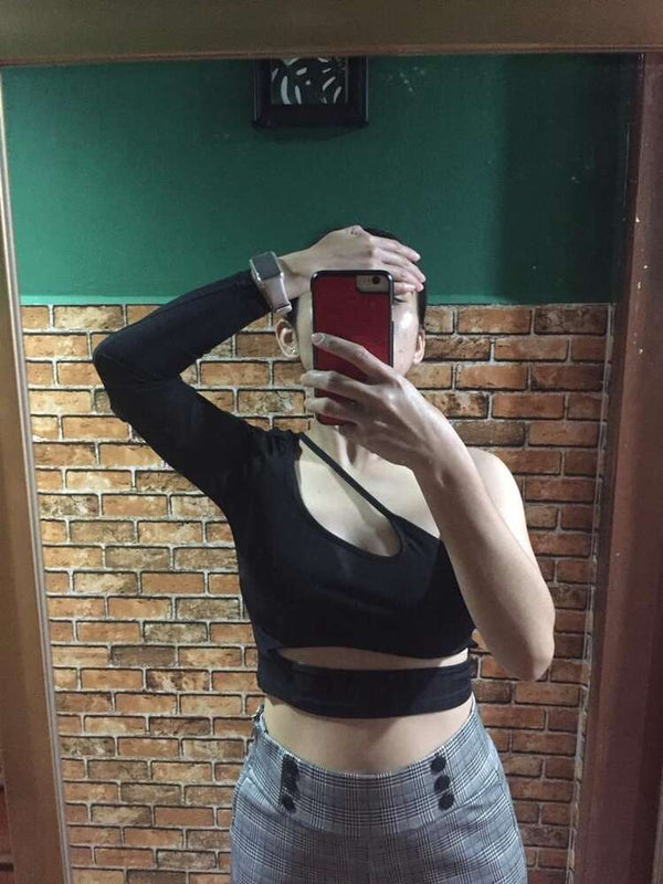 Celeste Asymmetrical Cut-Out Crop Top