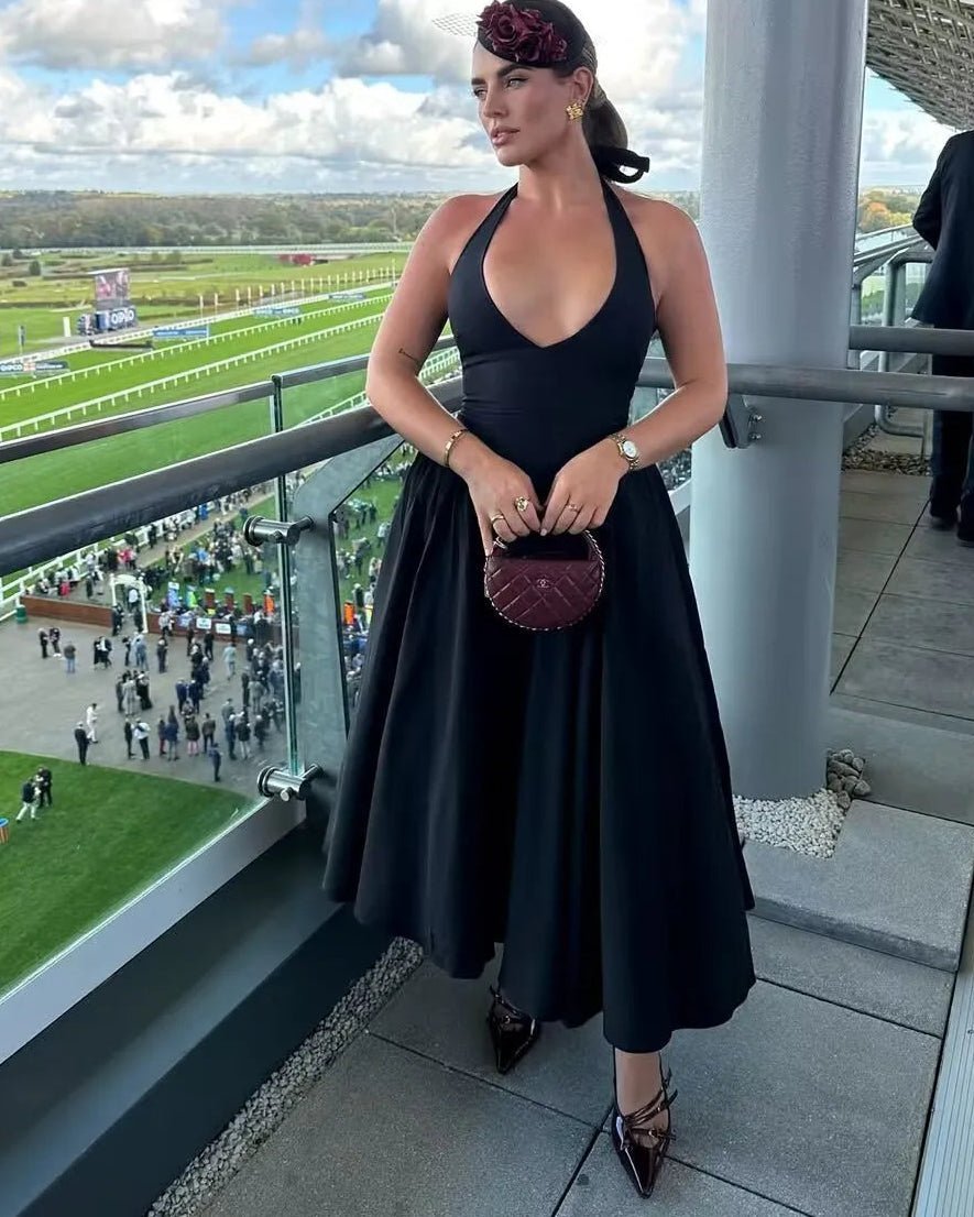 Robe midi dos nu Celeste
