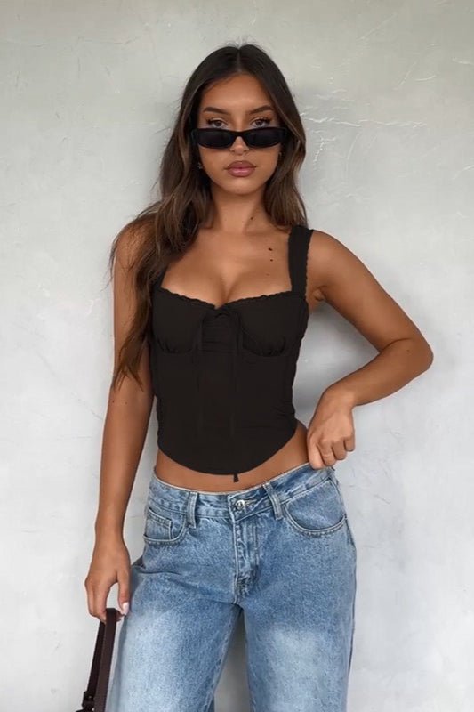 Débardeur Celeste à bordure en dentelle