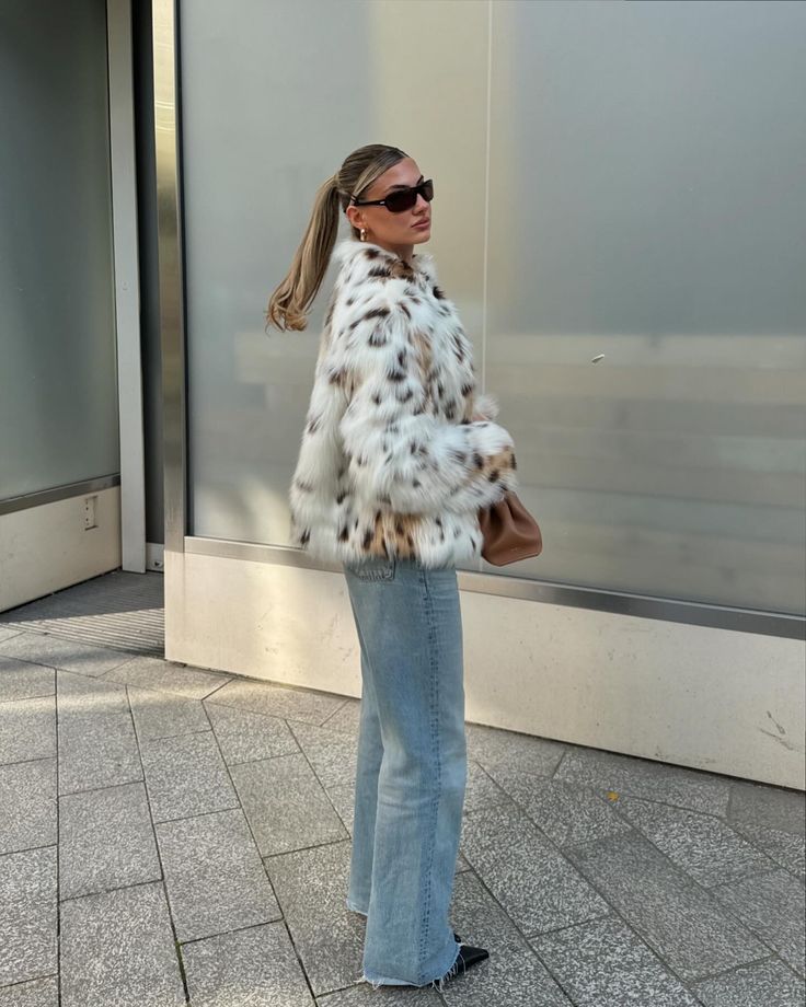 Manteau en fausse fourrure léopard Celeste