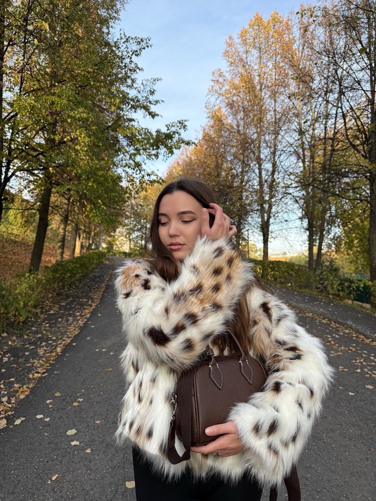 Manteau en fausse fourrure léopard Celeste