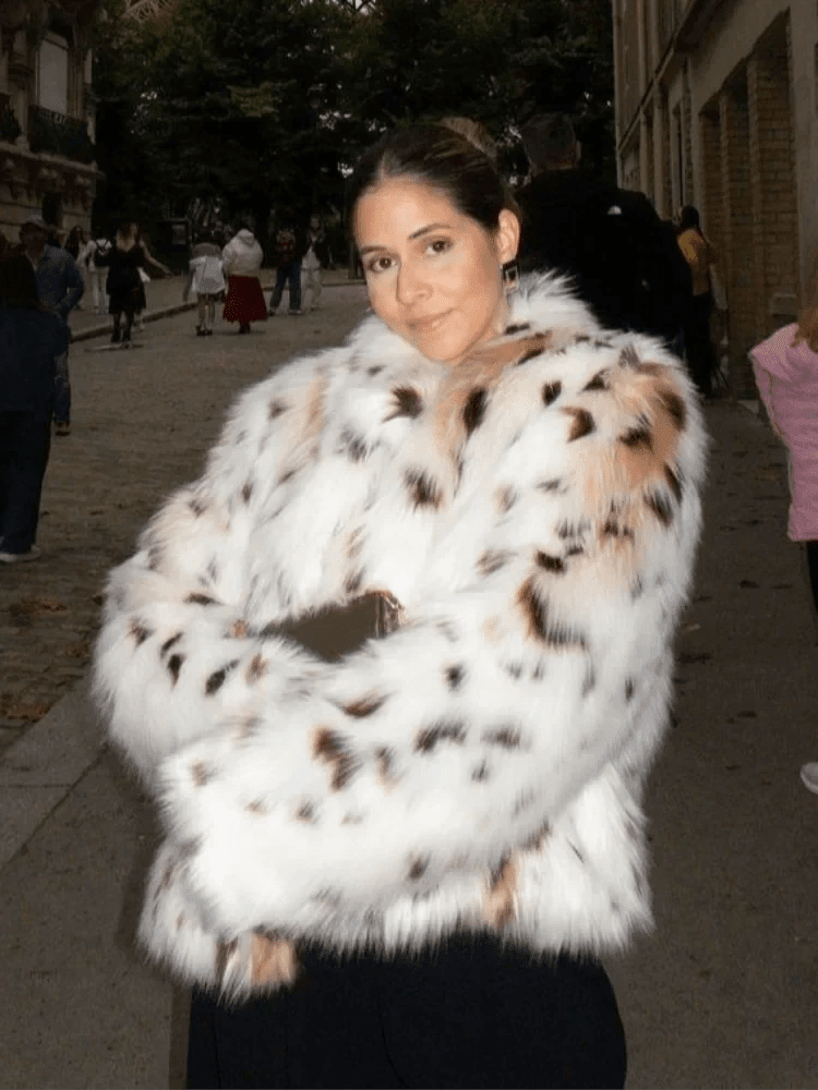 Manteau en fausse fourrure léopard Celeste