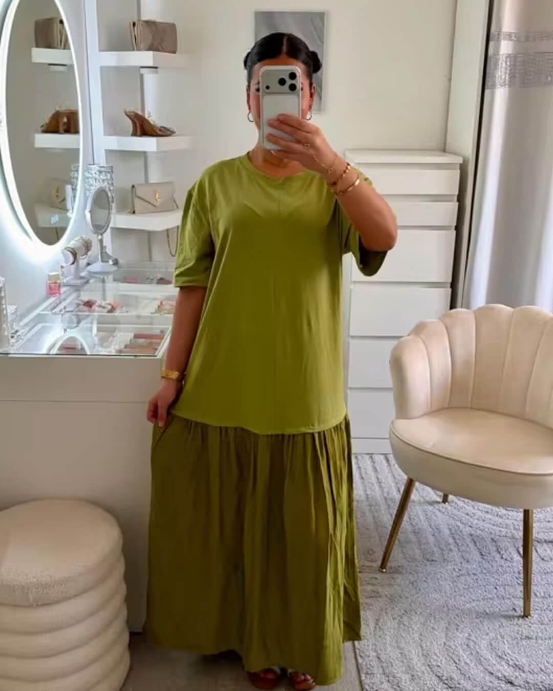 Robe midi plissée patchwork Celeste