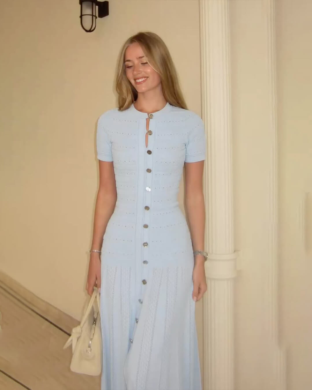 Robe midi Celeste en maille côtelée