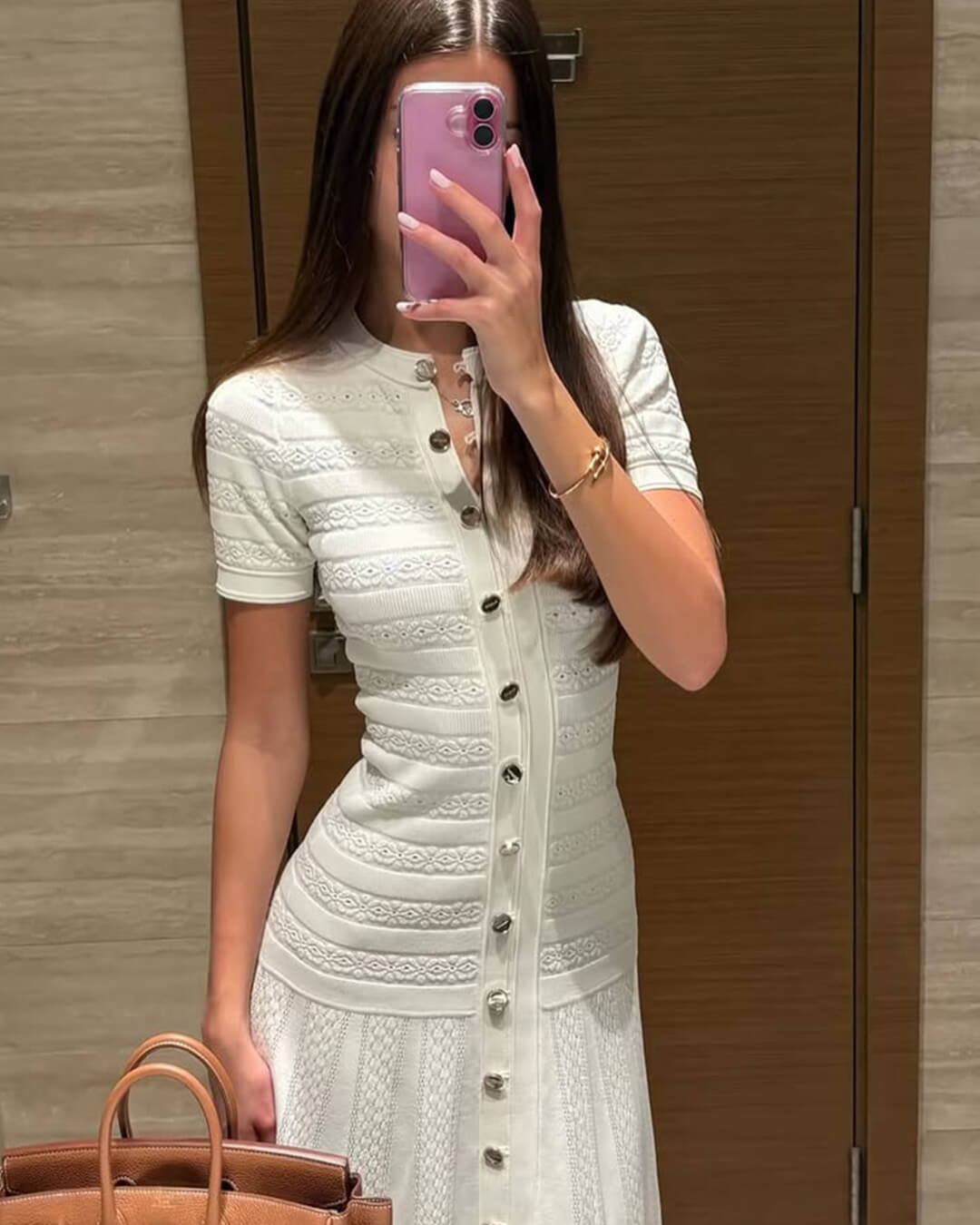 Robe midi Celeste en maille côtelée