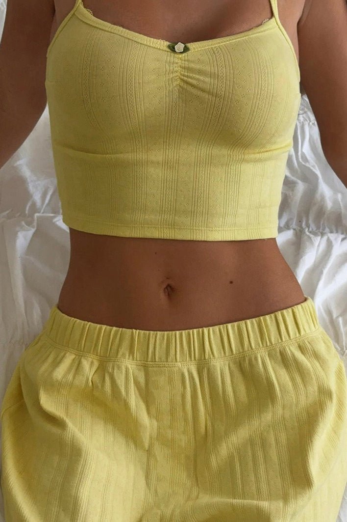 Ensemble deux pièces Celeste avec caraco et pantalon souples décontractés