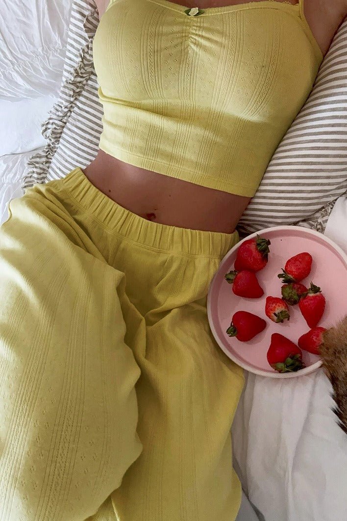 Ensemble deux pièces Celeste avec caraco et pantalon souples décontractés