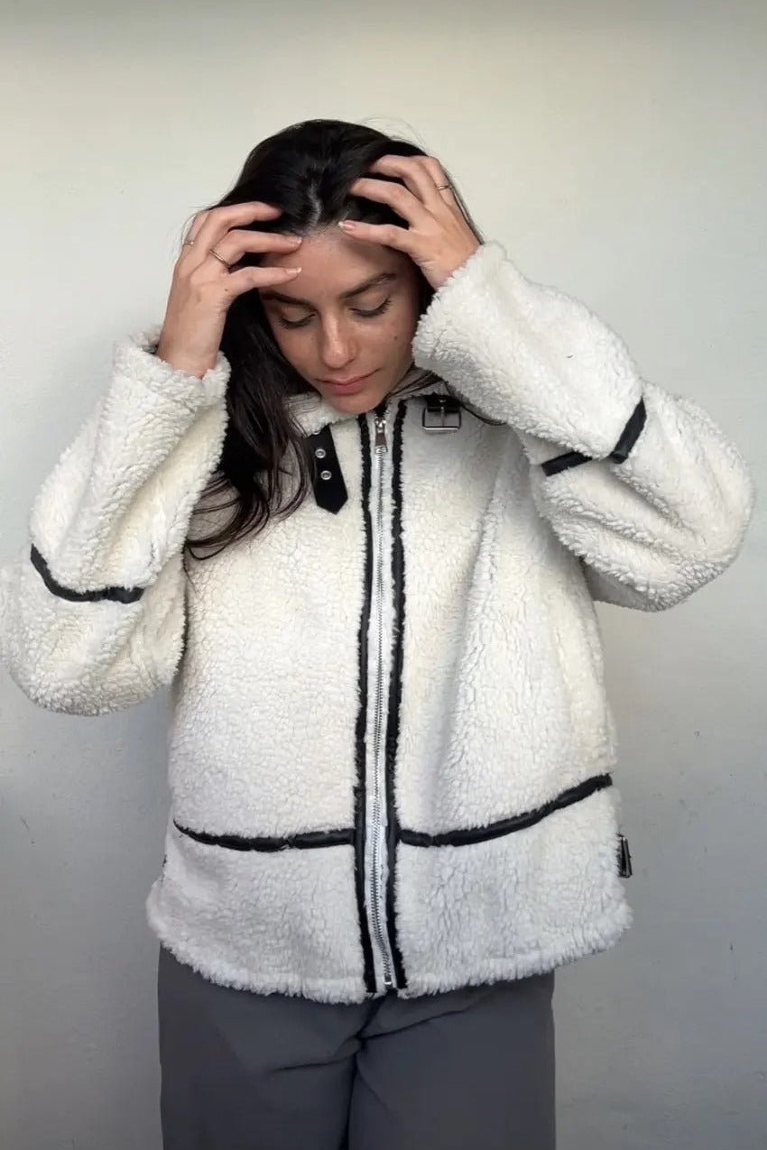 Blouson aviateur en bouclé Chantal