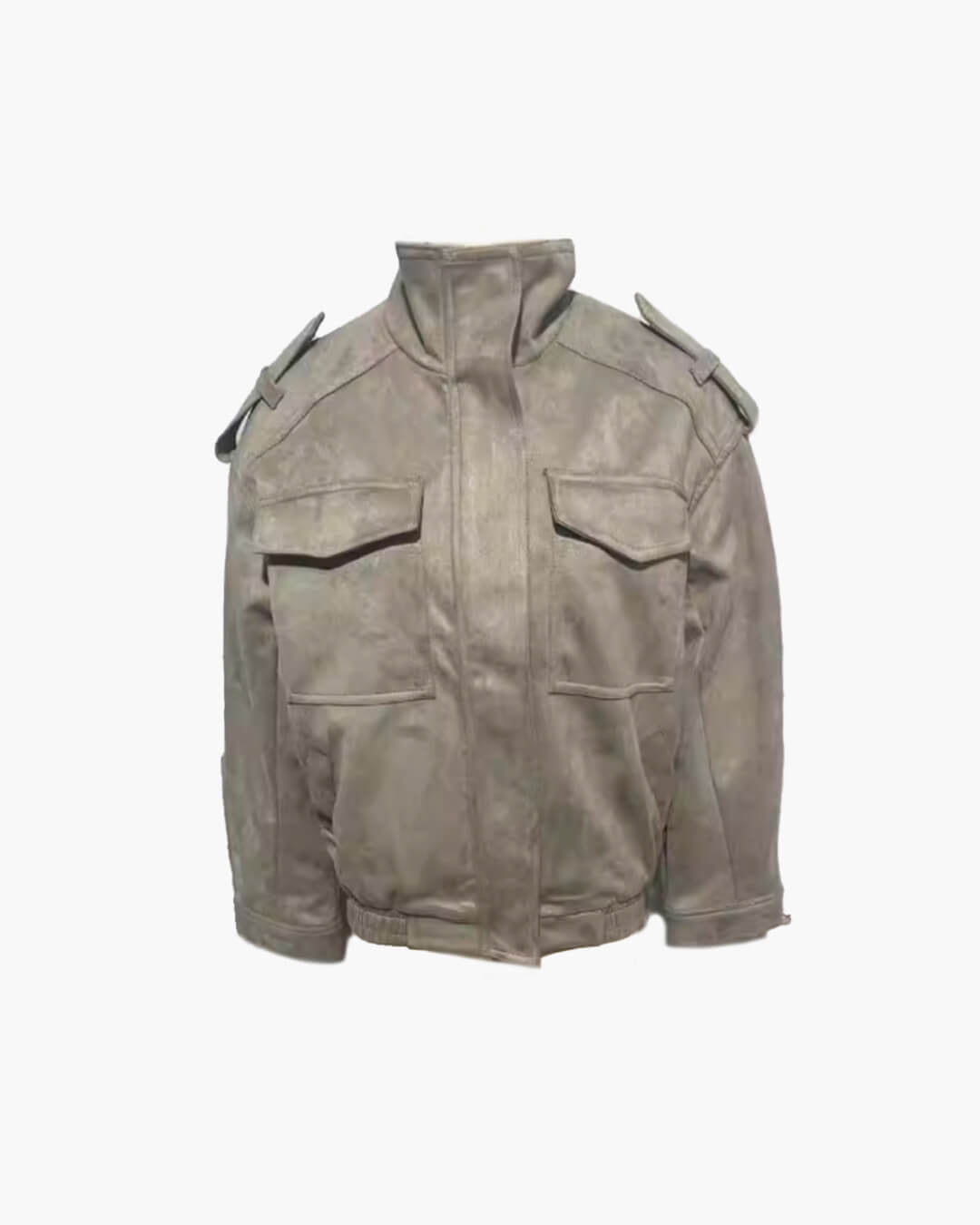 Veste en daim à col montant Charice