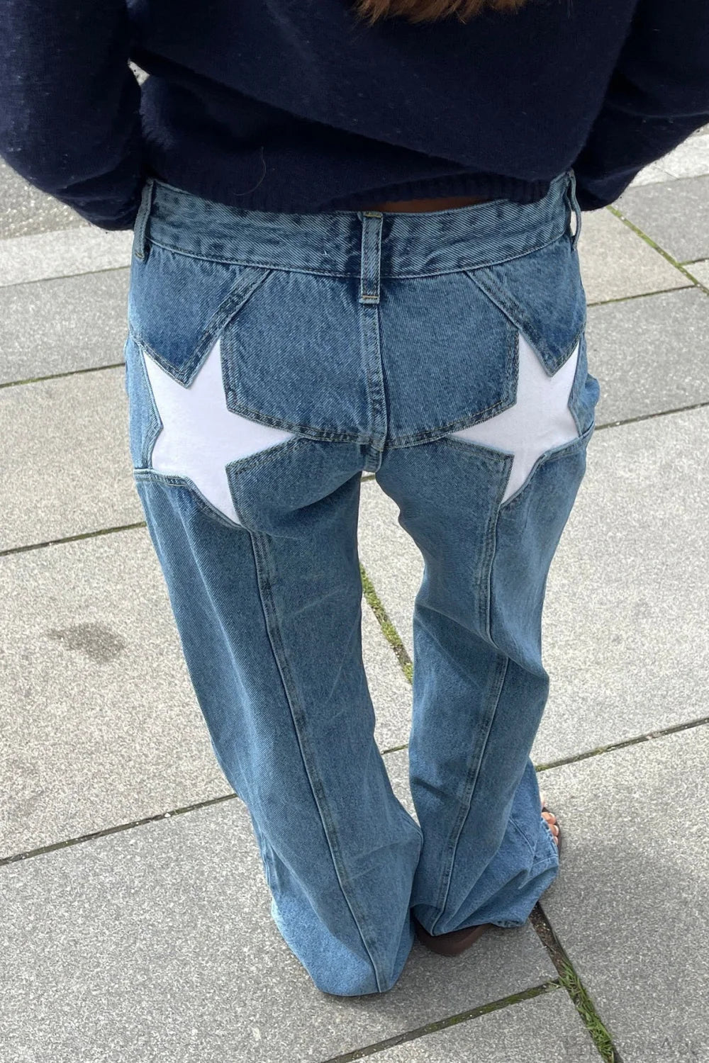 Jean à empiècements étoilés et motifs color-block Charlize