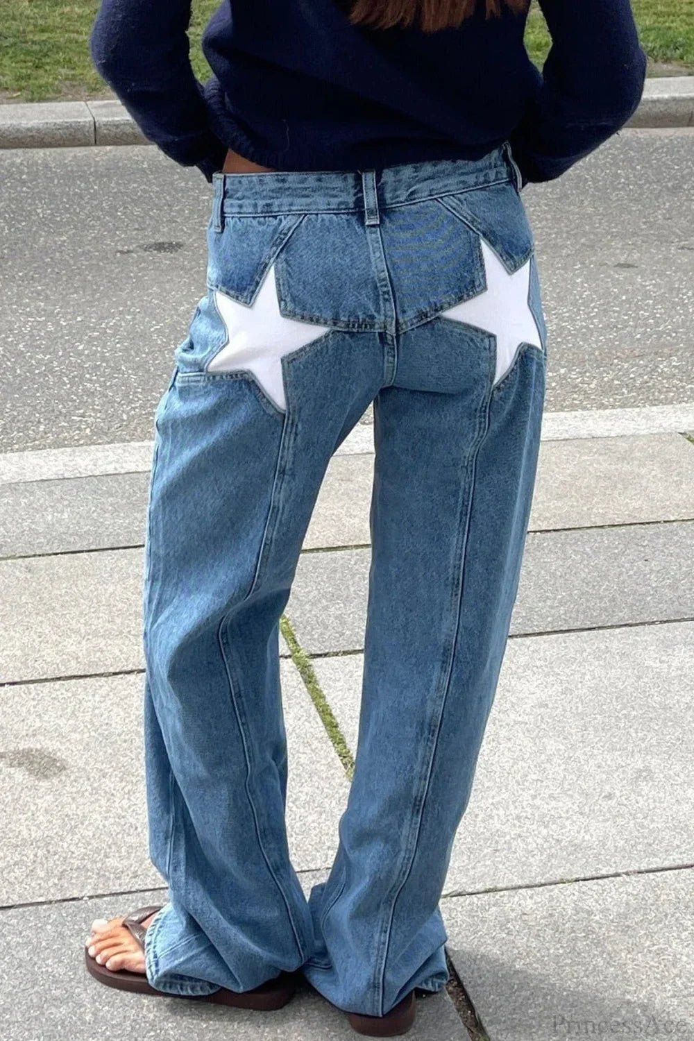 Jean à empiècements étoilés et motifs color-block Charlize