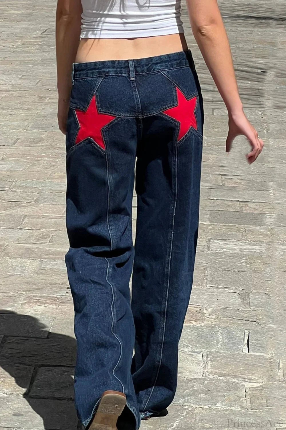 Jean à empiècements étoilés et motifs color-block Charlize