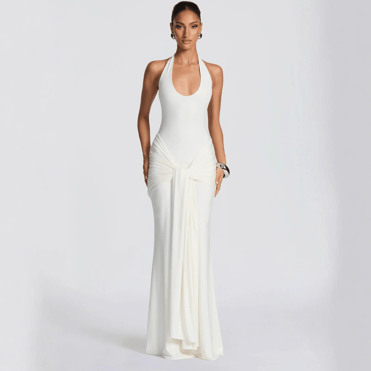 Robe maxi Charlot ajustée et dos nu