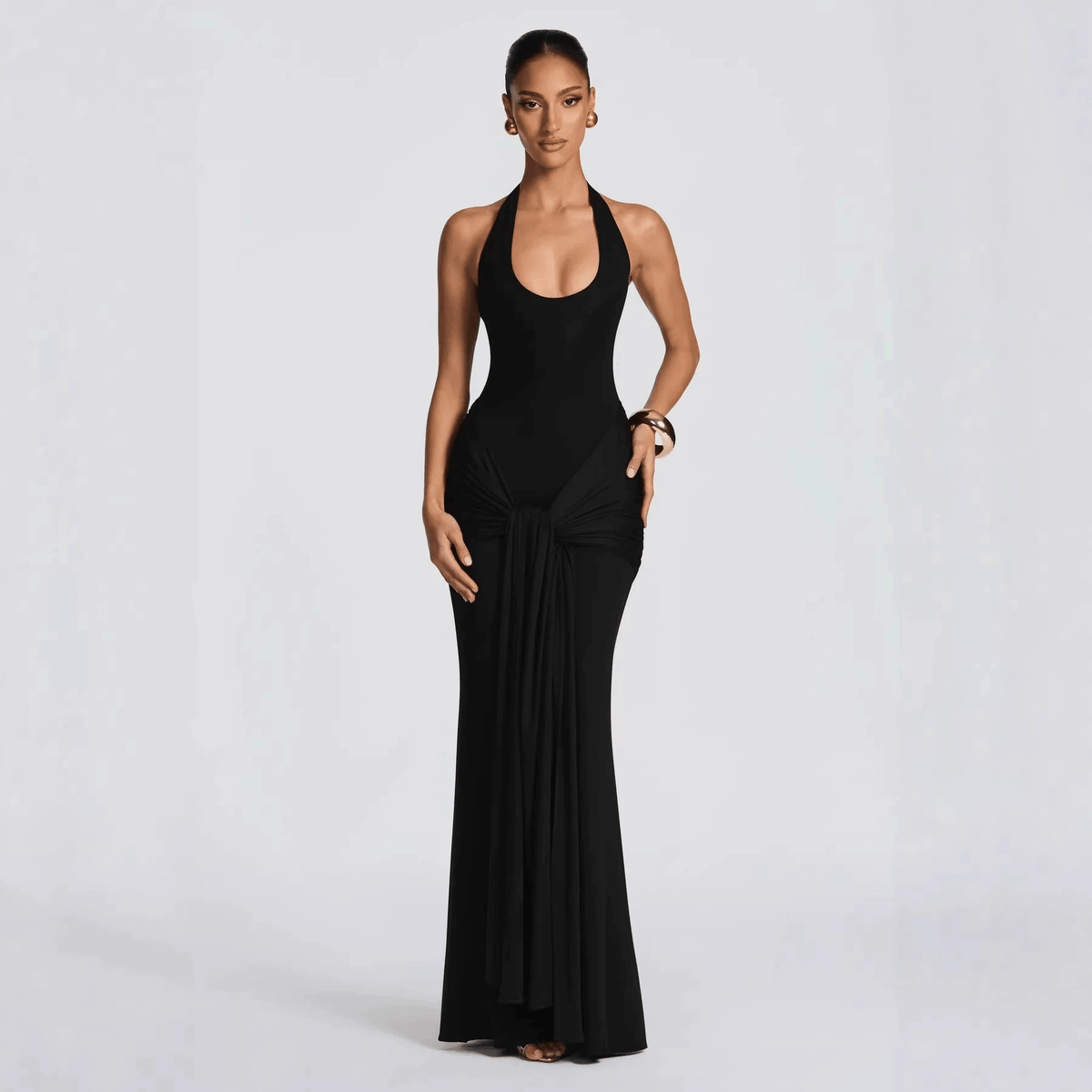 Robe maxi Charlot ajustée et dos nu