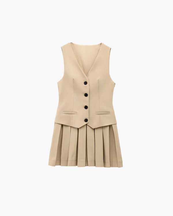 Mini-robe plissée sans manches Cheryl
