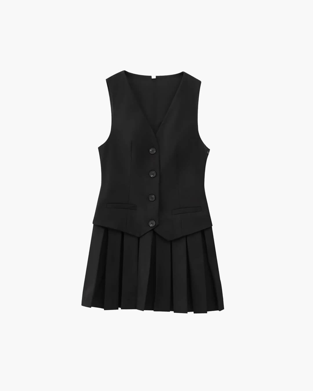 Mini-robe plissée sans manches Cheryl