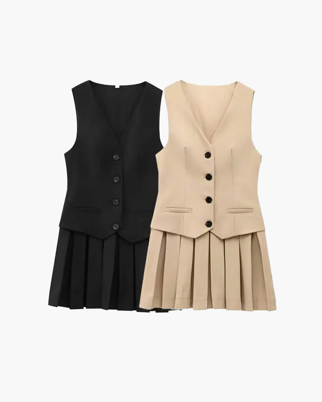 Mini-robe plissée sans manches Cheryl