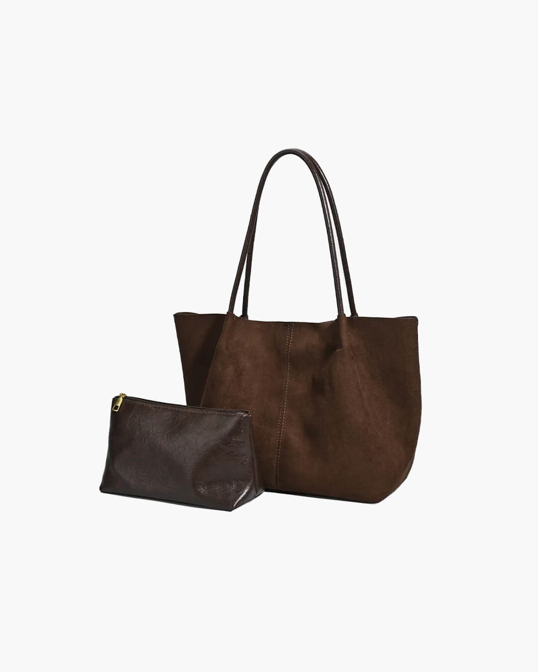 Sac cabas en daim avec pochette Cheska