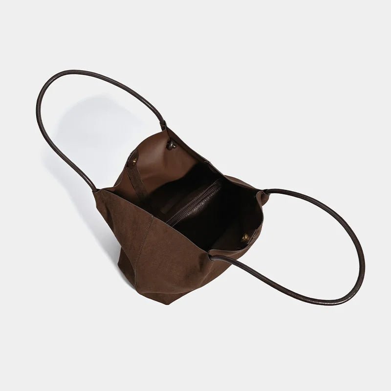 Sac cabas en daim avec pochette Cheska