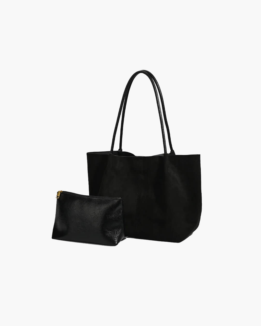 Sac cabas en daim avec pochette Cheska