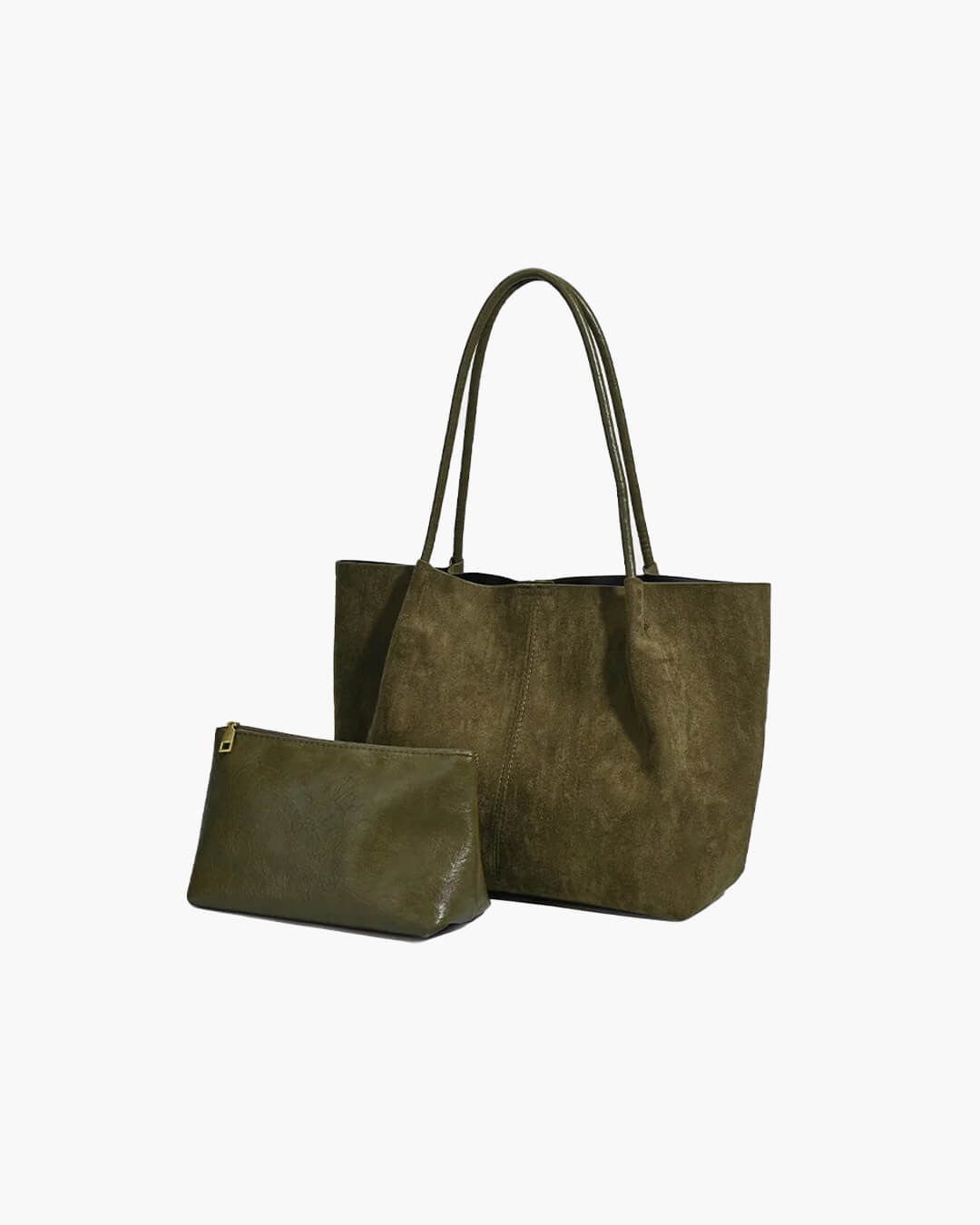 Sac cabas en daim avec pochette Cheska