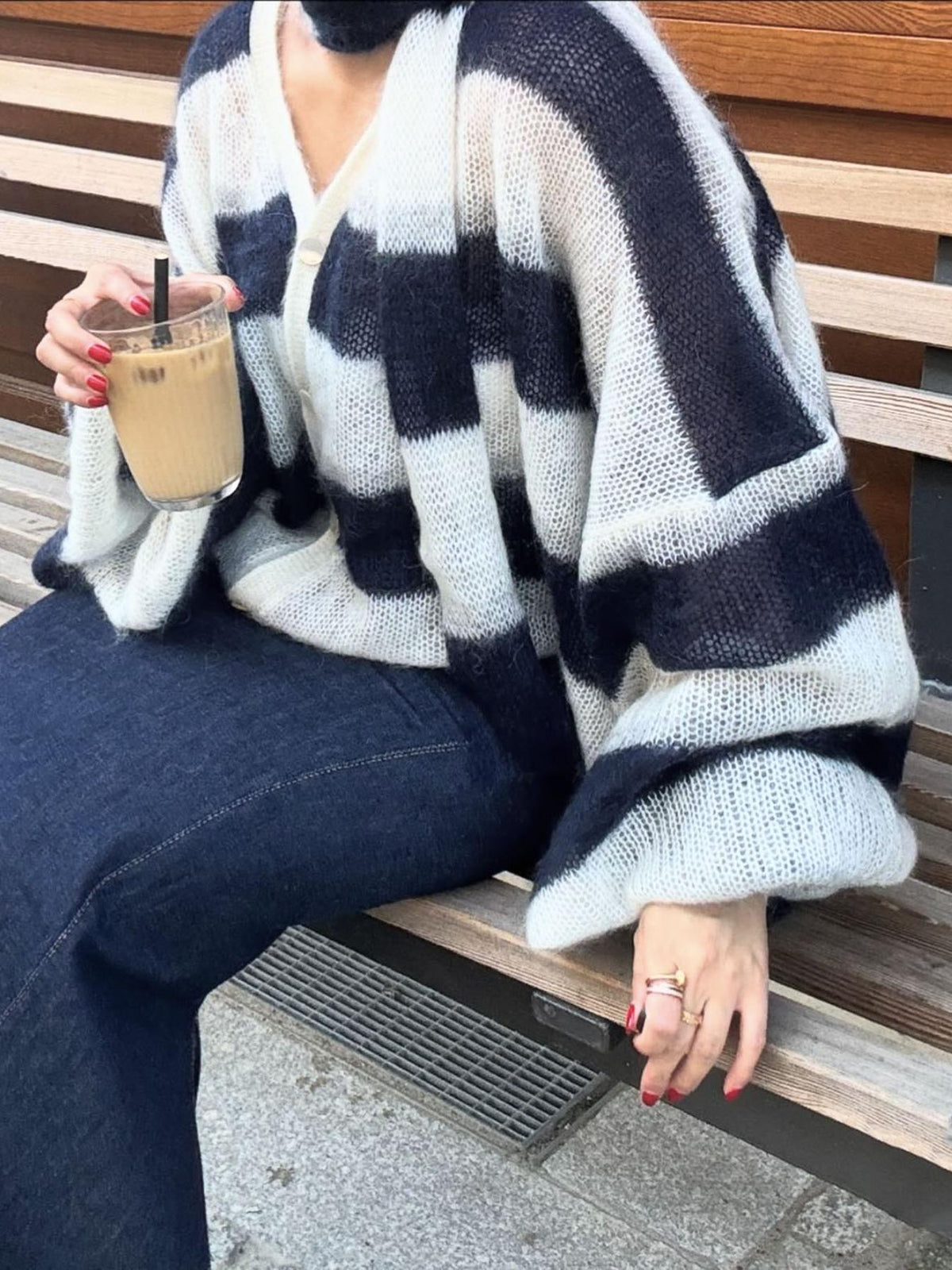 Cardigan ample rayé Christel