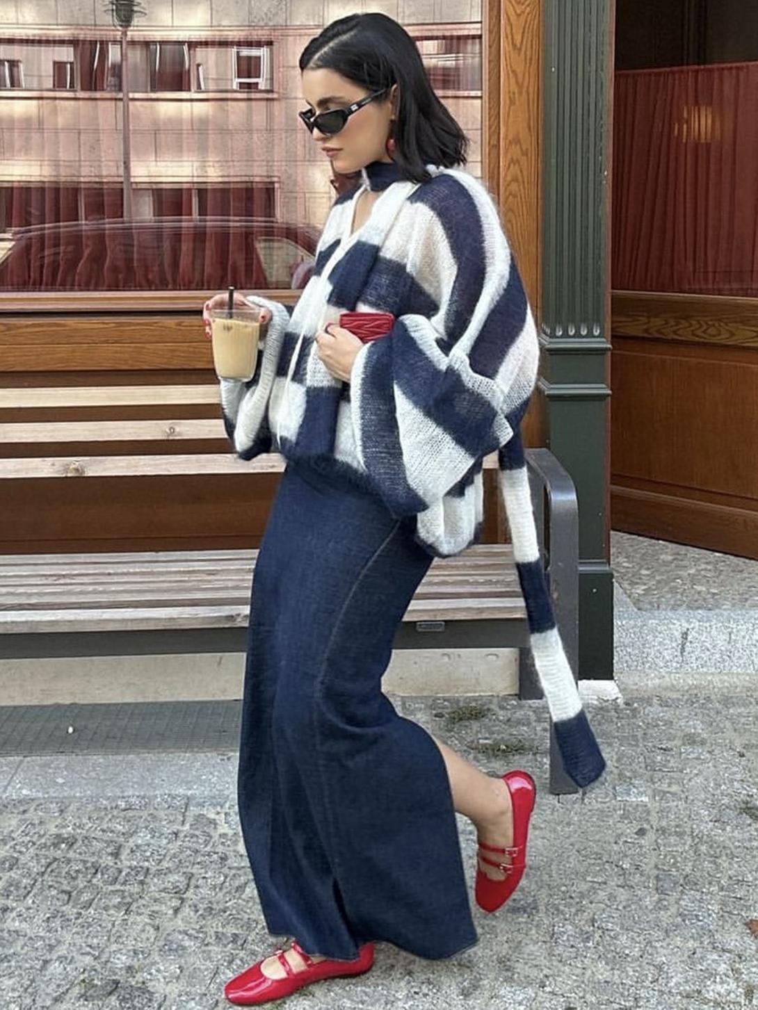 Cardigan ample rayé Christel